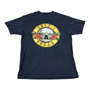 Vintage 2008 Guns N Roses Black Album Logo Band Shirt Men's Large